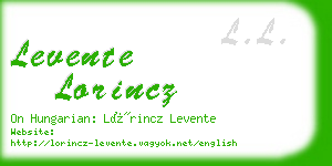 levente lorincz business card